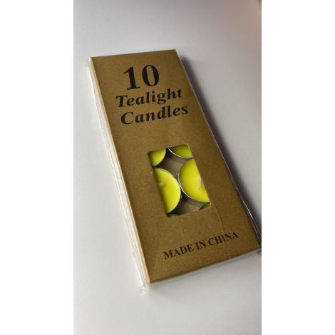 PODGRZEWACZE KPL.10SZT TEALIGHT CANDLES ŻÓŁTE